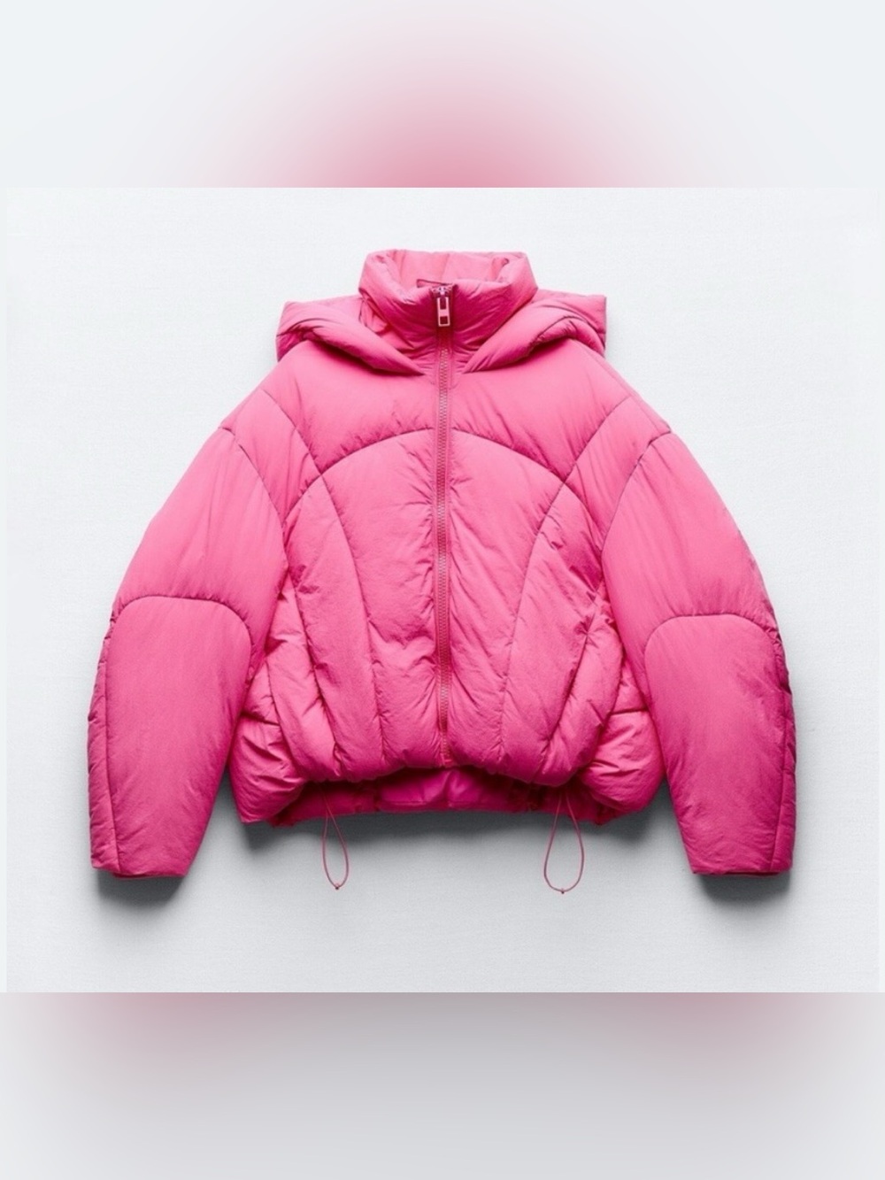 Zara Fuchsia Pink Oversized Puffer Jacket - XS